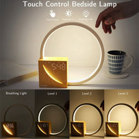 Bedside Lamp Touch Table Lamp With Natural Sounds, Desk Lamp With Alarm Clock, Touch Control 3 Levels Brightness Home Decor