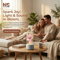 Luminous 2-in-1 Bouquet Light Ornament with Glass Cover & Bluetooth Speaker