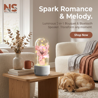 Luminous 2-in-1 Bouquet Light Ornament with Glass Cover & Bluetooth Speaker