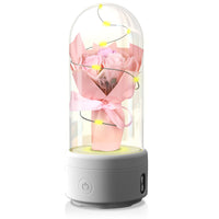 Luminous 2-in-1 Bouquet Light Ornament with Glass Cover & Bluetooth Speaker