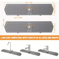 24/29.9 Inch Silicone Sink Faucet Mat - Absorbent Splash Guard for Kitchen Countertop Protection