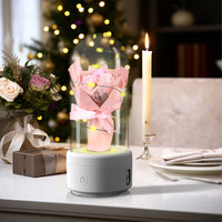 Luminous 2-in-1 Bouquet Light Ornament with Glass Cover & Bluetooth Speaker