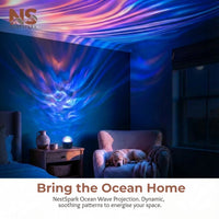 Ocean Wave Projection Night Lamp – Rotating Globe Design
