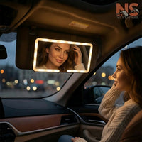 Three Color Adjustable Car Makeup Mirror (Over Sunvisor)