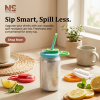 Reusable Can Lids with Straw – Keep Your Drinks Fresh & Spill-Free