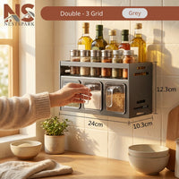 Wall-Mounted Kitchen Condiments Spice Rack (Multifunctional Storage Rack for Kitchen)