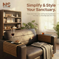 Anti-Slip Sofa Arm Tray Table with Phone Holder – Portable Sofa Side Snack & Drink Organiser