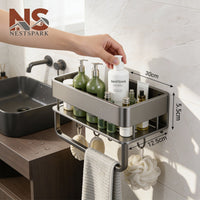 Hanging Aluminum Bathroom or Kitchen Storage Rack
