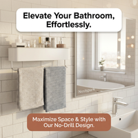 Multi-Functional Bathroom Storage Rack | No-Drill Shower Caddy with Towel Bar