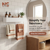 Multi-Functional Bathroom Storage Rack | No-Drill Shower Caddy with Towel Bar