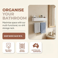 Multi-Functional Bathroom Storage Rack | No-Drill Shower Caddy with Towel Bar