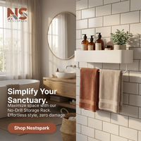 Multi-Functional Bathroom Storage Rack | No-Drill Shower Caddy with Towel Bar