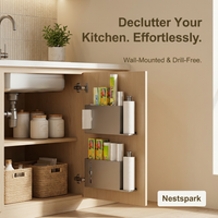 Wall-Mounted Paper Towel Holder – Self-Adhesive Under-Cabinet Organiser (Punch-Free)