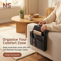 Hanging Storage Caddy Pouch for Sofa, Bed, Desk & Remote Control