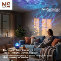 Ocean Wave Projection Night Lamp – Rotating Globe Design