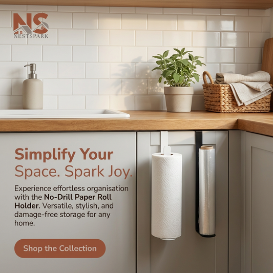 Paper Roll Holder – No-Drill Towels & Cling Film Storage Rack