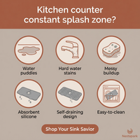 24/29.9 Inch Silicone Sink Faucet Mat – Absorbent Splash Guard for Kitchen Countertop Protection