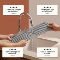 24/29.9 Inch Silicone Sink Faucet Mat – Absorbent Splash Guard for Kitchen Countertop Protection