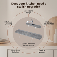 24/29.9 Inch Silicone Sink Faucet Mat – Absorbent Splash Guard for Kitchen Countertop Protection