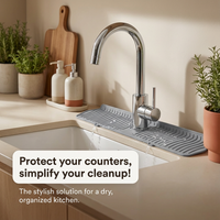 24/29.9 Inch Silicone Sink Faucet Mat – Absorbent Splash Guard for Kitchen Countertop Protection