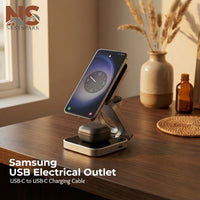 3-in-1 Foldable Wireless Charging Station – Magnetic & Portable