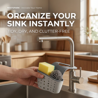 Adjustable Snap Sink Sponge Holder and Drain Basket for Kitchen Gadgets