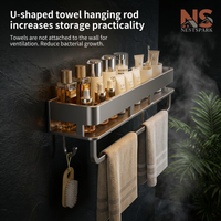 Hanging Aluminum Bathroom or Kitchen Storage Rack