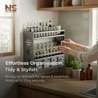 Wall-Mounted Kitchen Condiments Spice Rack (Multifunctional Storage Rack for Kitchen)