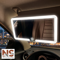 Three Color Adjustable Car Makeup Mirror (Over Sunvisor)