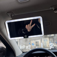 Three Color Adjustable Car Makeup Mirror (Over Sunvisor)
