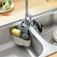 Adjustable Snap Sink Sponge Holder and Drain Basket for Kitchen Gadgets