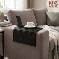Anti-Slip Sofa Arm Tray Table with Phone Holder – Portable Sofa Side Snack & Drink Organiser