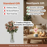 Luminous 2-in-1 Bouquet Light Ornament with Glass Cover & Bluetooth Speaker