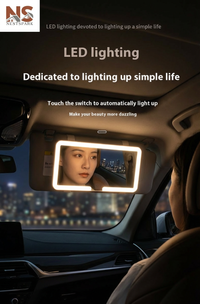 Three Color Adjustable Car Makeup Mirror (Over Sunvisor)