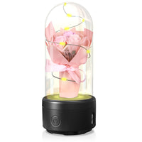 Luminous 2-in-1 Bouquet Light Ornament with Glass Cover & Bluetooth Speaker
