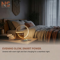 Bedside Lamp Touch Table Lamp With Natural Sounds, Desk Lamp With Alarm Clock, Touch Control 3 Levels Brightness Home Decor