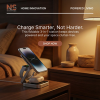 3-in-1 Foldable Wireless Charging Station – Magnetic & Portable