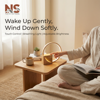 Bedside Lamp Touch Table Lamp With Natural Sounds, Desk Lamp With Alarm Clock, Touch Control 3 Levels Brightness Home Decor