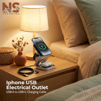 3-in-1 Foldable Wireless Charging Station – Magnetic & Portable