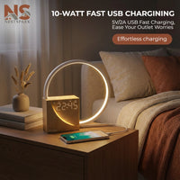 Bedside Lamp Touch Table Lamp With Natural Sounds, Desk Lamp With Alarm Clock, Touch Control 3 Levels Brightness Home Decor