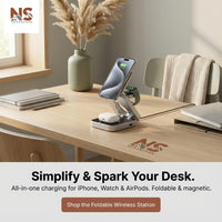 3-in-1 Foldable Wireless Charging Station – Magnetic & Portable