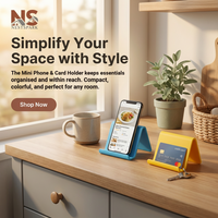 Mini Phone & Card Holder – Portable Desktop & Benchtop Organiser