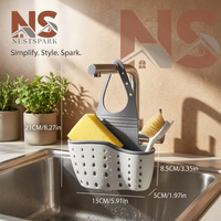 Adjustable Snap Sink Sponge Holder and Drain Basket for Kitchen Gadgets