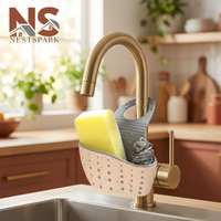 Adjustable Snap Sink Sponge Holder and Drain Basket for Kitchen Gadgets