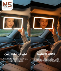 Three Color Adjustable Car Makeup Mirror (Over Sunvisor)